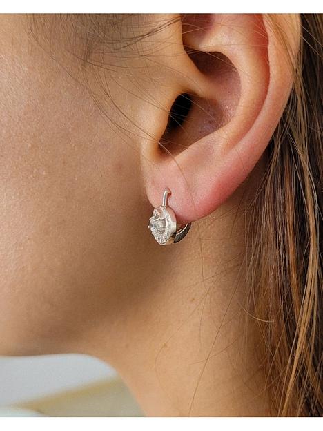 Серьги с крупным фианитом 925 фото 5