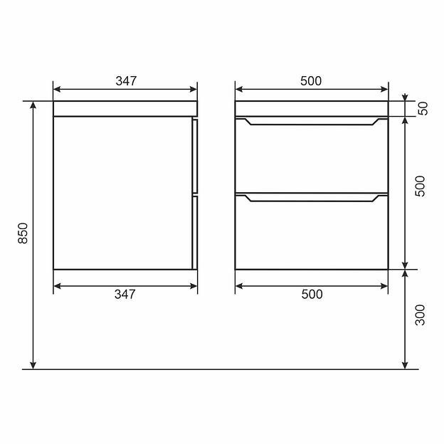 Тумба с раковиной для ванной Uperwood Tanos 50 см, подвесная, матовая, черная фото 7