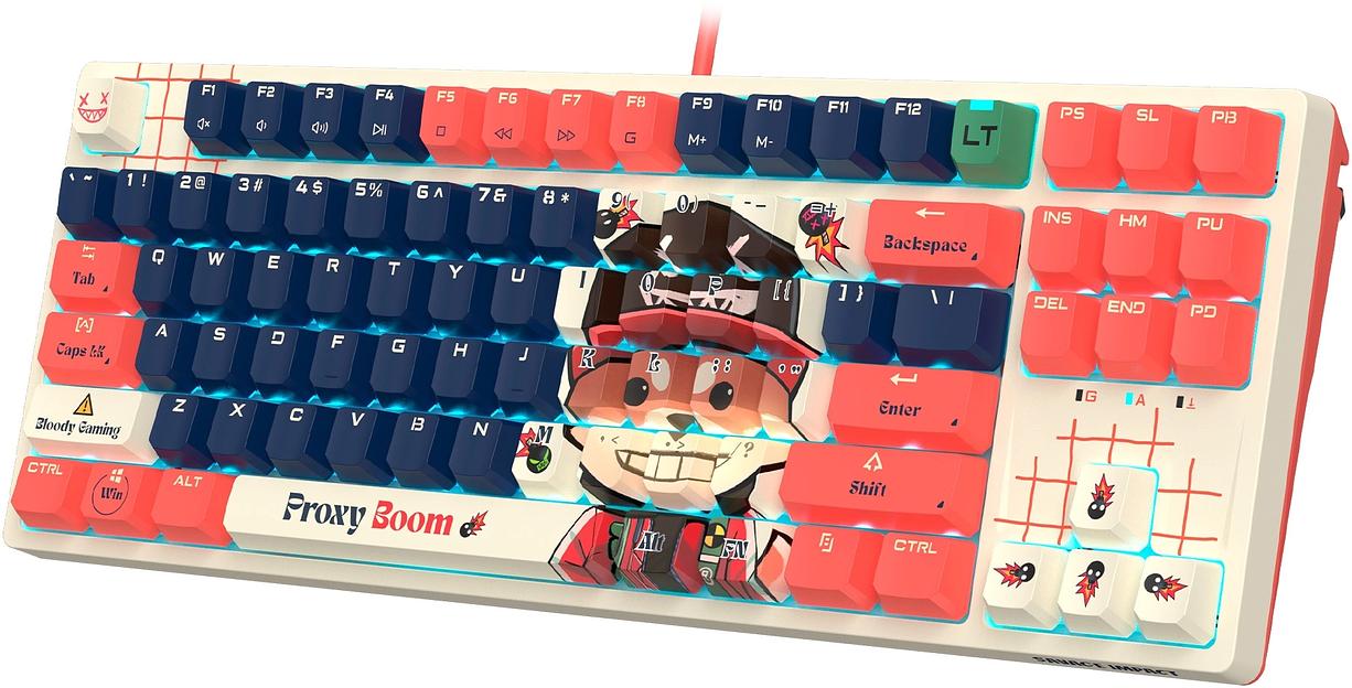 Клавиатура A4Tech Bloody AT87 Proxy Boom механическая бежевый/красный USB for gamer LED (AT87) фото 8