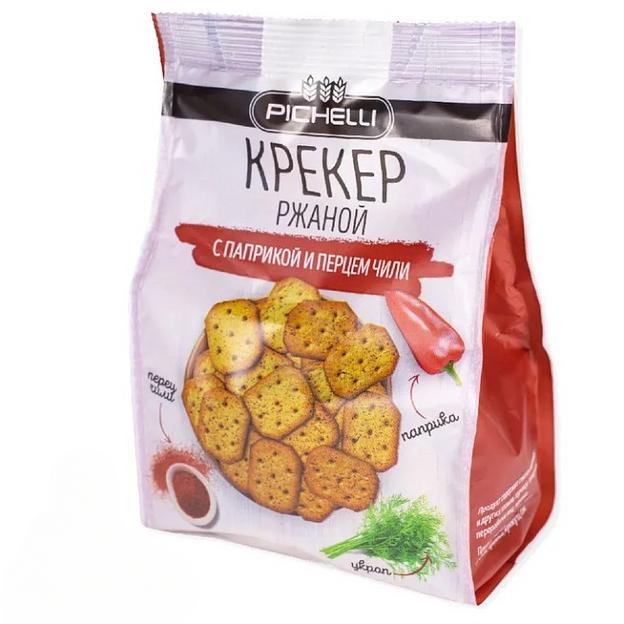 Крекер ржаной PICHELLI с паприкой и перцем чили, 150 г ОПТ фото 1