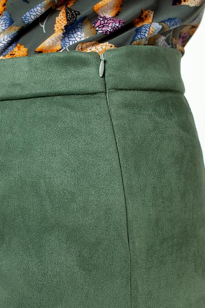 Юбка эко-замша 116/01/Оливковый фото 5