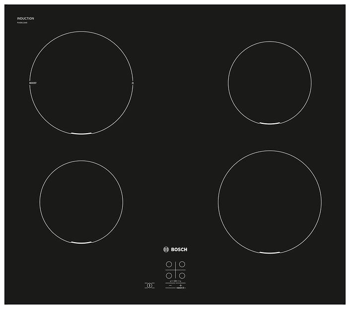 Индукционная варочная поверхность Bosch PUG611AA5E черный фото 1