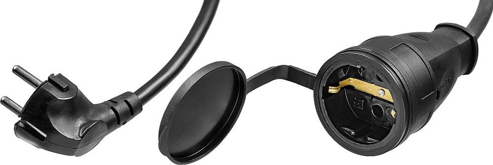 Удлинитель силовой Зубр 55020-20 3x1.5кв.мм 1розет. 20м ПВС 16A без катушки черный фото 3