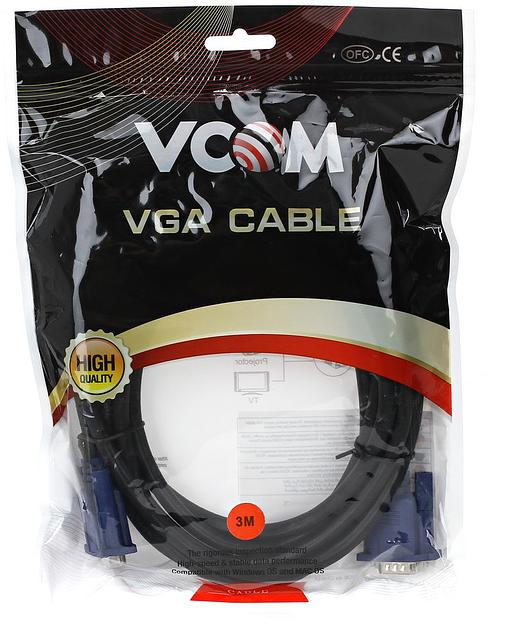 VCOM VVG6448-3M(O) Кабель монитор-SVGA card (15M-15M) 3.0м 2 фильтра [06937510840533] фото 3