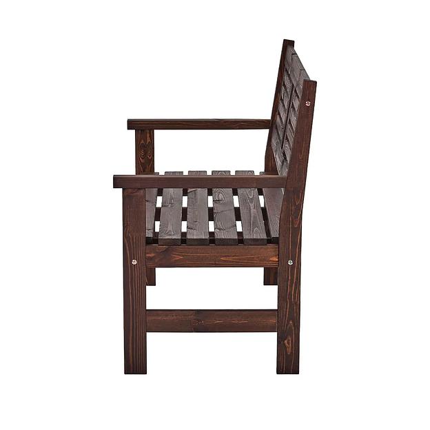 Скамья деревянная для сада и дачи, для 2-х человек Хольмен тёмно-коричневая ОПТ фото 5