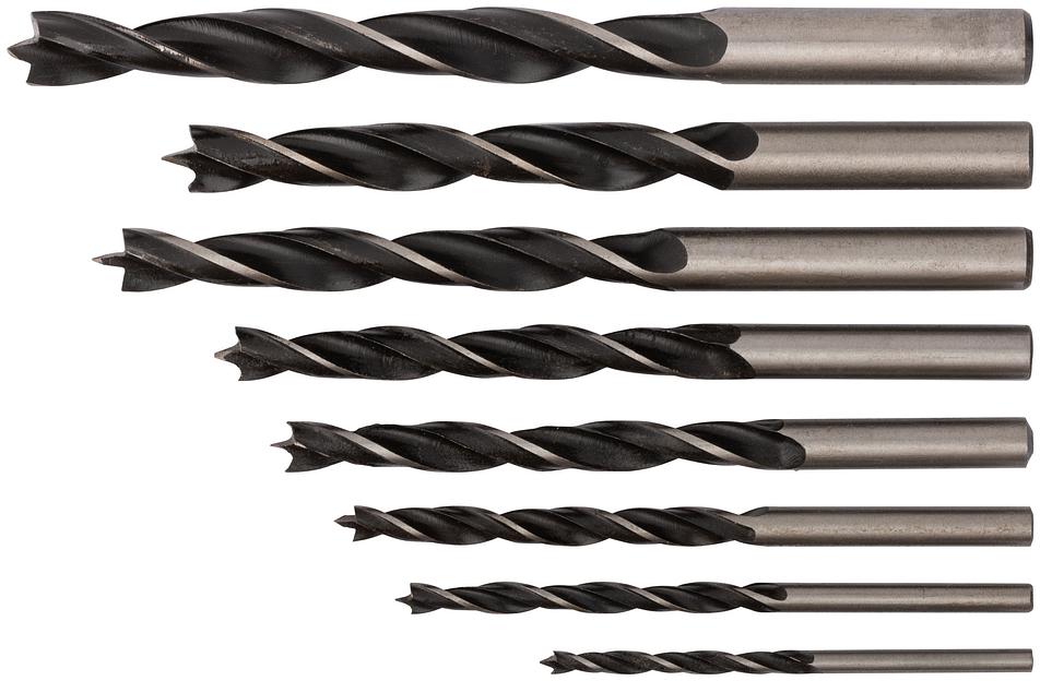 Набор сверл по дереву, ПВХ конверт, 8 шт(3-4-5-6-7-8-9-10 мм) фото 1