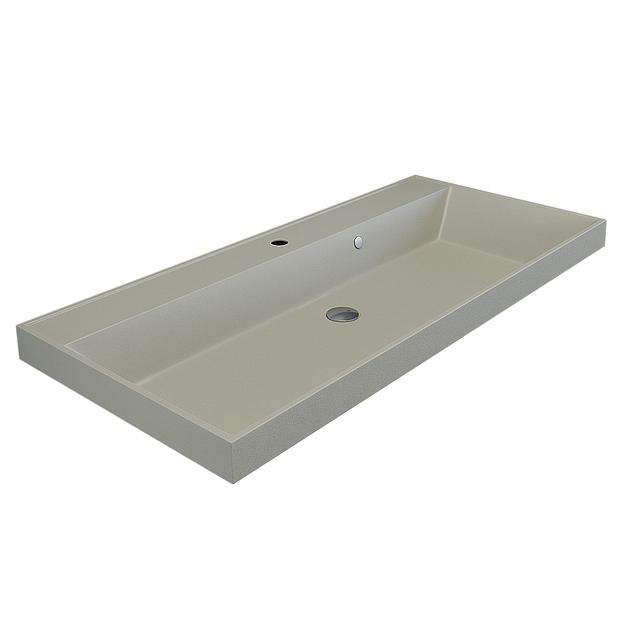 Раковина кварцевая для ванной Uperwood Classic Quartz 100 см, бежевая матовая, лён фото 2