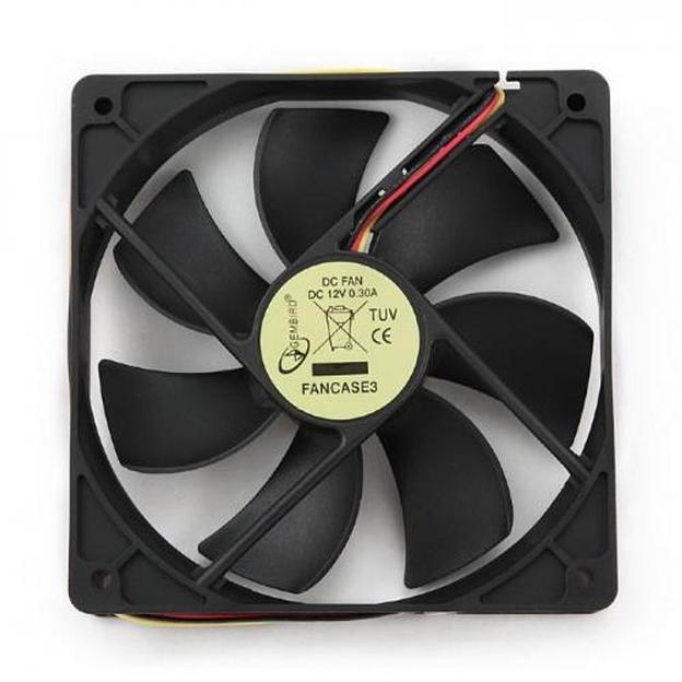 Вентилятор Gembird FANCASE3 120x120x25, втулка, 3 pin, провод 30 см, OEM {80} (033343) фото 1