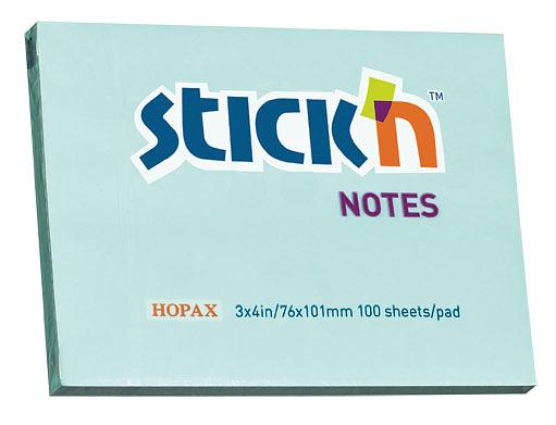 Блок самоклеящийся бумажный Stick`n 21152 76x101мм 100лист. 70г/м2 пастель голубой фото 1