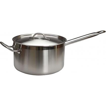 Сотейник  6,3 л. нерж. d=24 см. h=14 см. с крышк. тройное дно (индукция) /1/4/ фото 1