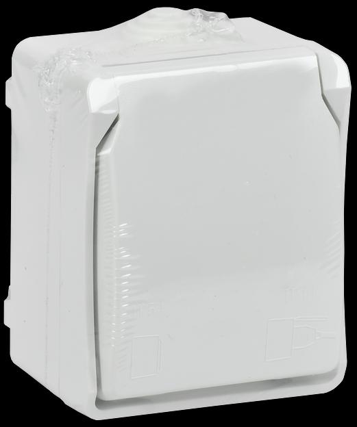 FORS Розетка 1-местная с заземлением для открытой установки 16А IP54 РСб20-3-ФБ белый ФОРС фото 6