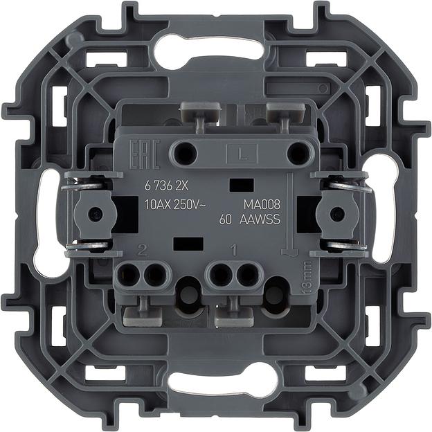 Legrand 673622 Выключатель двухклавишный - INSPIRIA - 10 AX - 250 В~ - алюминий фото 2