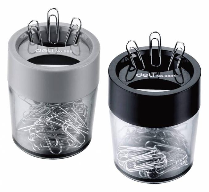 Скрепочница Deli E9881 магнитная прозрачный картонная коробка фото 2