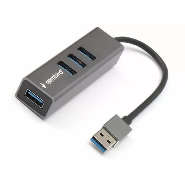 Gembird Разветвитель USB3.1 4xUSB, кабель USB 17см, алюминий (UHB-C454) фото 1