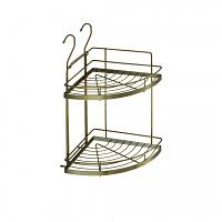 Полка угловая малая 2-ярусная (230х230х480мм), бронза фото 1