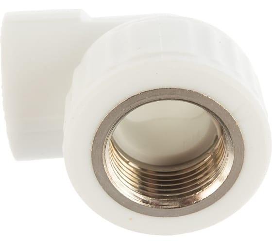 Угольник 25x3/4' ВР комбинированный, полипропиленовый, белый фото 1