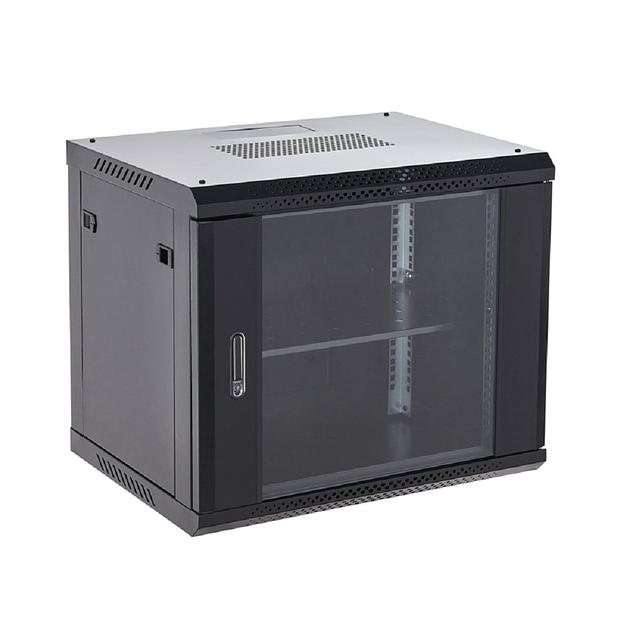 Rexant (04-1266-112) Настенный шкаф 19" 12U 600х600х635 (ШхГхВ), дверь стекло, металлическая задняя стенка, боковые съемные стенки, RAL 9005 фото 1