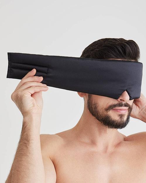 Шёлковая мужская маска для сна Deep Sleep «Black» (Men Collection) ОПТ фото 6