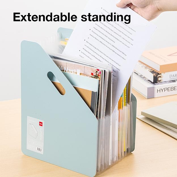 Папка-портфель Deli EF605 13 отдел. A4 полипропилен 0.75мм ассорти фото 3