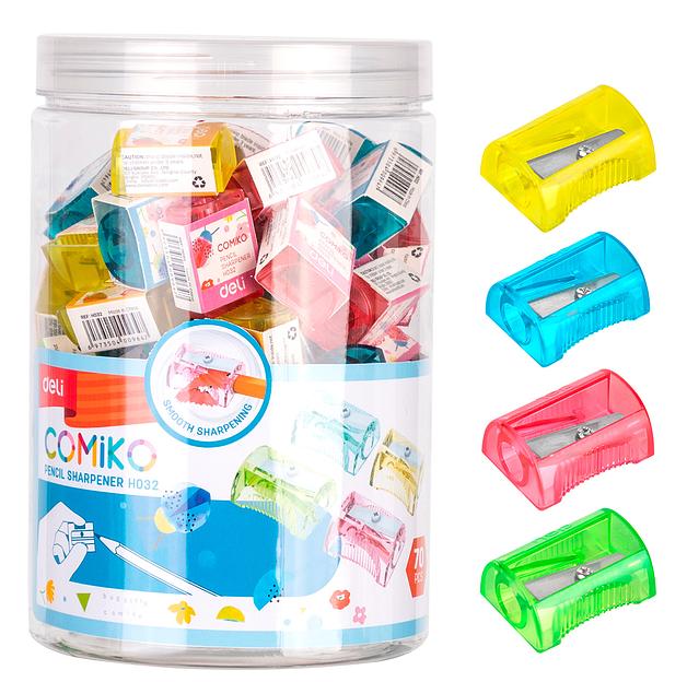 Точилка для карандашей ручная Deli EH032 Comico 1 отверстие пластик ассорти туба фото 8