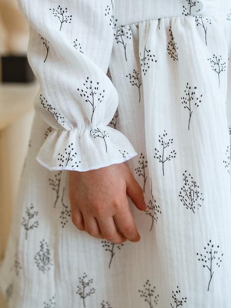 Платье MINI DI «Адель» веточки на белом, муслин, арт.290/2200 ОПТ фото 7