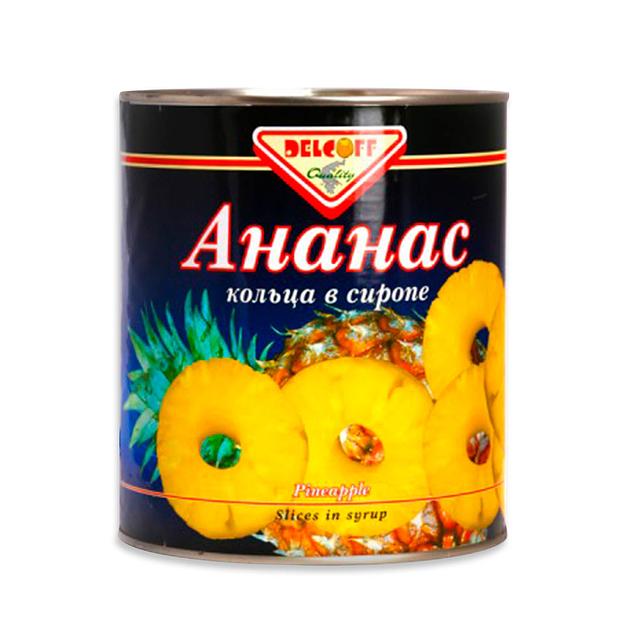 Ананасы консервированные Delcoff кольца в сиропе 567 г фото 1