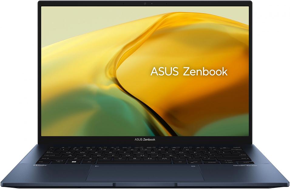 Ноутбук Asus Zenbook 14 UX3402VA-KP696 Core i5 13500H 16Gb SSD512Gb Intel Iris Xe graphics 14" IPS WQXGA (2560x1600) noOS blue WiFi BT Cam Bag (90NB10G1-M014W0) фото 1