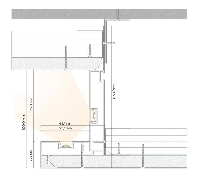 Профиль переход уровней FerGipps БК 100 белый ОПТ фото 2