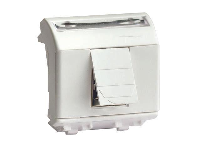 Ком.роз. RJ45 кат.6A (8P8C, Hyperline, Dual IDC: 110&Krone)Brava, слон.кость, 2мод фото 1