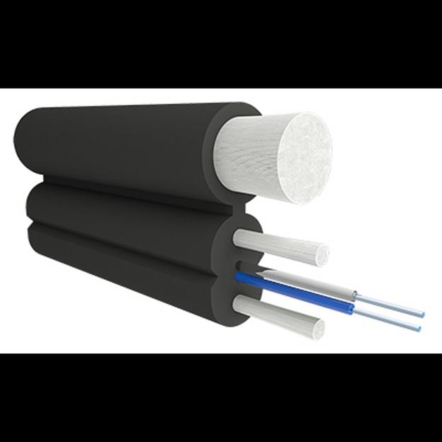 Кабель оптический Alpha Mile Flex FTTx, с дополнительным несущим элементом (FRP 1.8 мм), 02 волокна фото 1