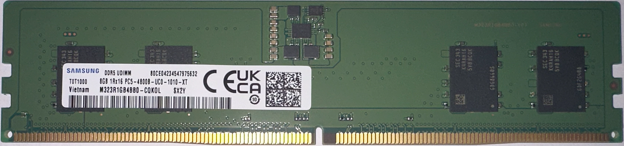 Оперативная память  8GB DDR5 4800MHz Samsung UDIMM  1.1V  SR M323R1GB4BB0-CQKOL фото 1