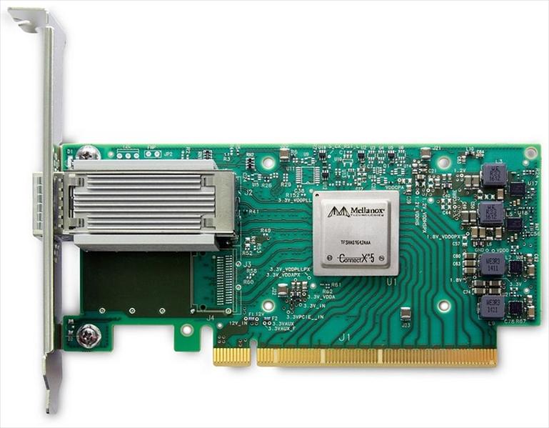 Адаптер Mellanox ConnectX-5 EN network interface card, 100GbE single-port QSFP28, PCIe Gen 3.0 x16, tall bracket, 1 year (MCX515A-CCAT) фото 1