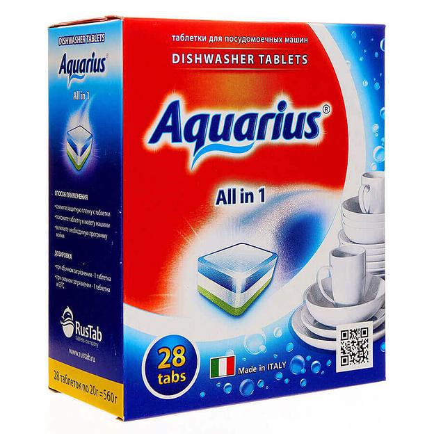 Таблетки для посудомойки "Aquarius All in 1" 28шт фото 1