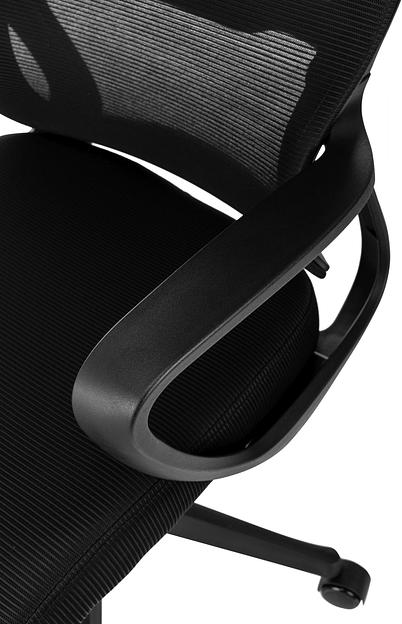 Кресло руководителя Бюрократ Wise черный сетка/ткань с подголов. крестов. пластик фото 6