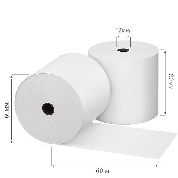 Чековая лента из термобумаги 80х60х12 мм фото 1