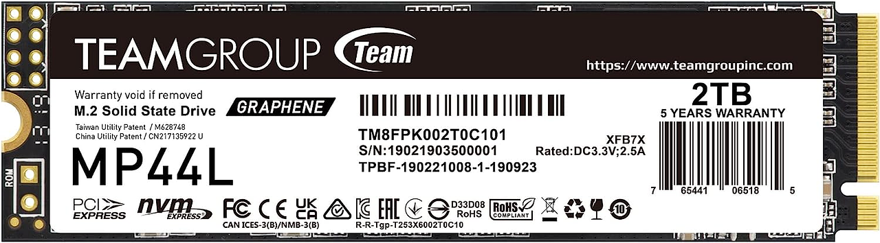 Твердотельный накопитель 2000GB SSD TeamGroup MP44L TM8FPK002T0C101 фото 1