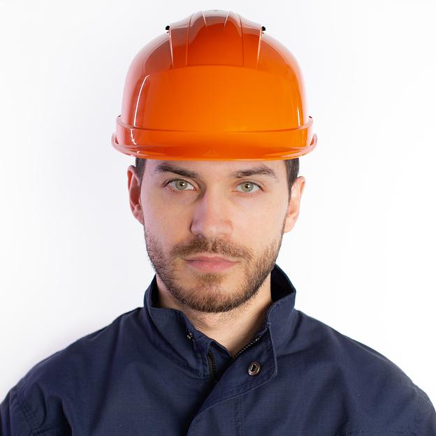 Каска защитная QUARTZ UP IV оранжевого цвета с храповым механизмом с вентиляцией фото 2