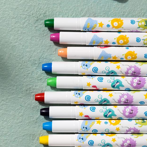 Гелевые мелки Deli EC211-12 круглые 12цв. картон.кор./европод. фото 3