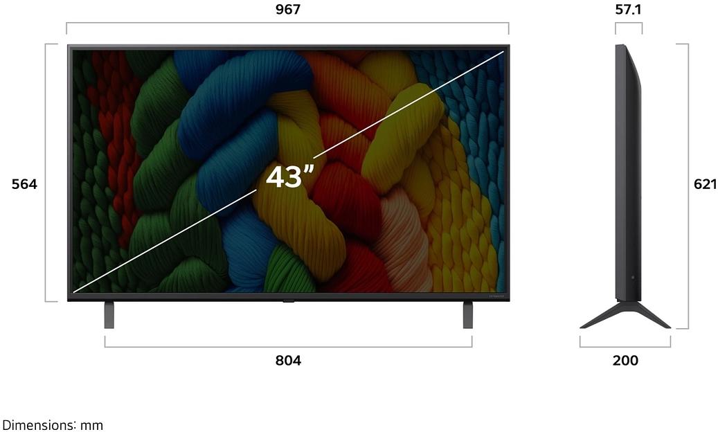 Телевизор LED LG 43" 43NANO80A6B.ARUG синяя сажа 4K Ultra HD 60Hz DVB-T DVB-T2 DVB-C DVB-S DVB-S2 USB WiFi Smart TV фото 4