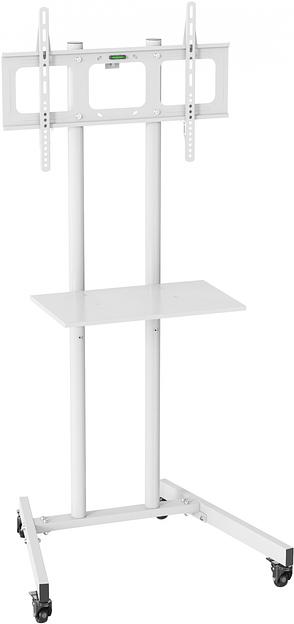 Стойка для телевизора Cactus CS-ST04, 37-70", напольный, мобильный, белый [cs-st04wt] фото 1