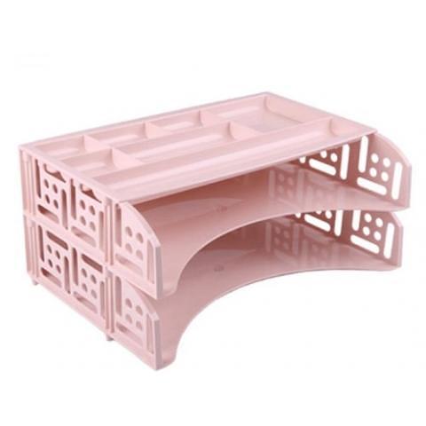 Набор из 2-х горизонтальных лотков и органайзера FIELD, розовый Paris, СТАММ ЛТ697 фото 1