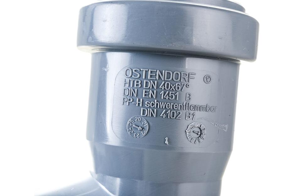 Отвод канализационный 40х67 град. фото 5