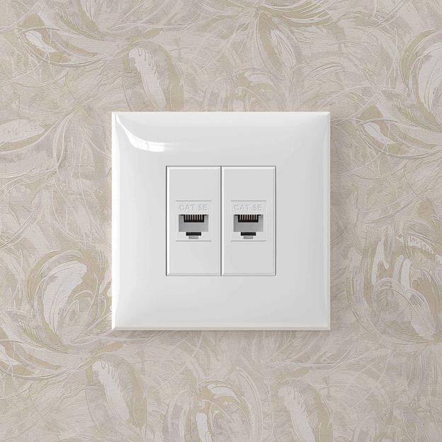 Avanti Компьютерная розетка RJ-45 без шторки в стену, кат.5е двойная, Белое облако фото 5