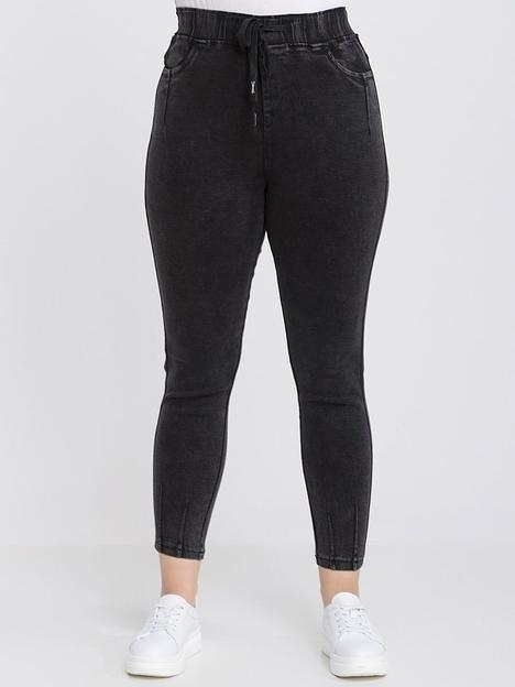 Джеггинсы женские с высокой посадкой на резинке серые весна ОПТ фото 1