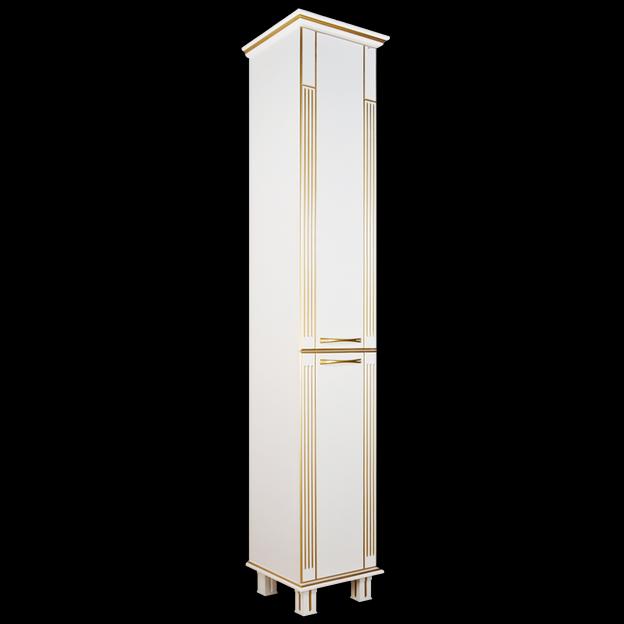 Пенал Аттика 35 DORATIZ 2712.296, белый патина серебро, с полками фото 1