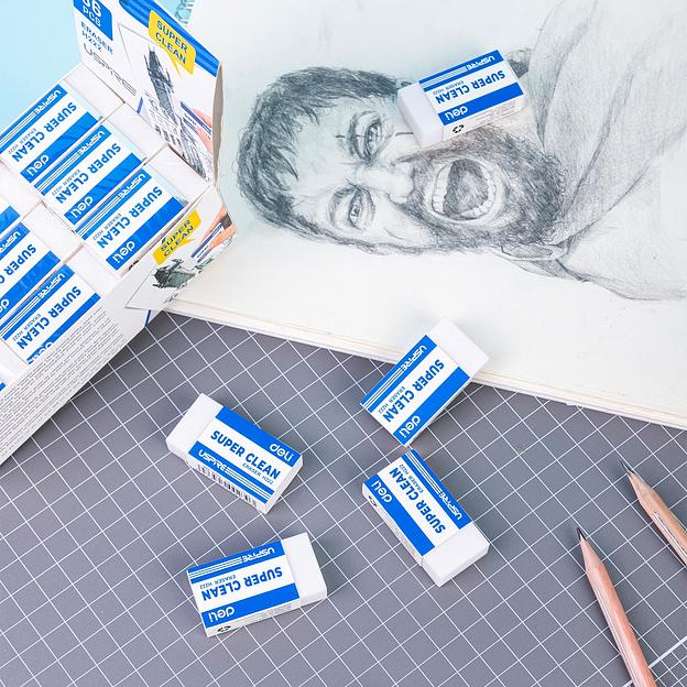 Набор ластиков Deli EH222-P прямоугольный 45х22.5х10.5мм белый картон.кор. (36шт) фото 8