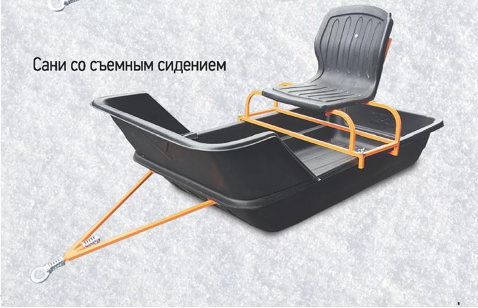 Сани-волокуши ЭП-6 с прицепным устройством + накладки + отбойник + сиденье фото 1