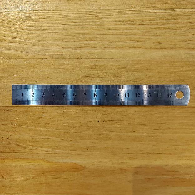 Линейка металлическая 15 см с отверстием, ZC-1555 ОПТ фото 2