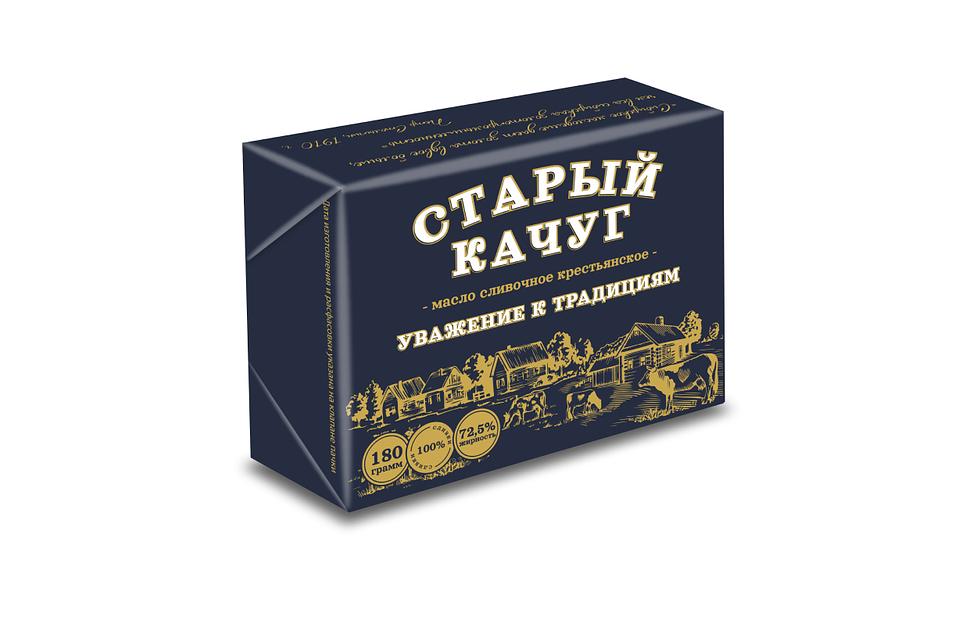 Масло сливочное Старый Качуг «Крестьянское» 72,5 % 180 г ОПТ фото 1
