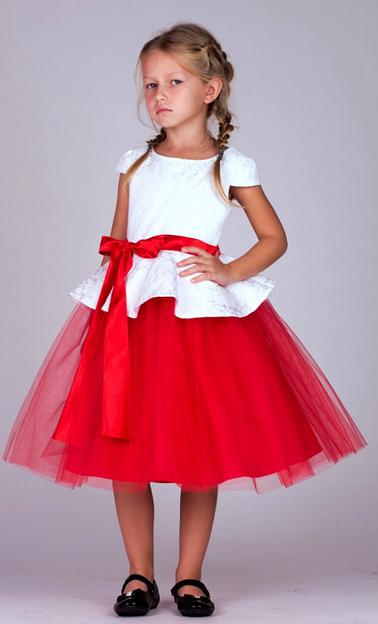 Платье для девочки Энди нарядное, красное, 21-188 опт фото 1